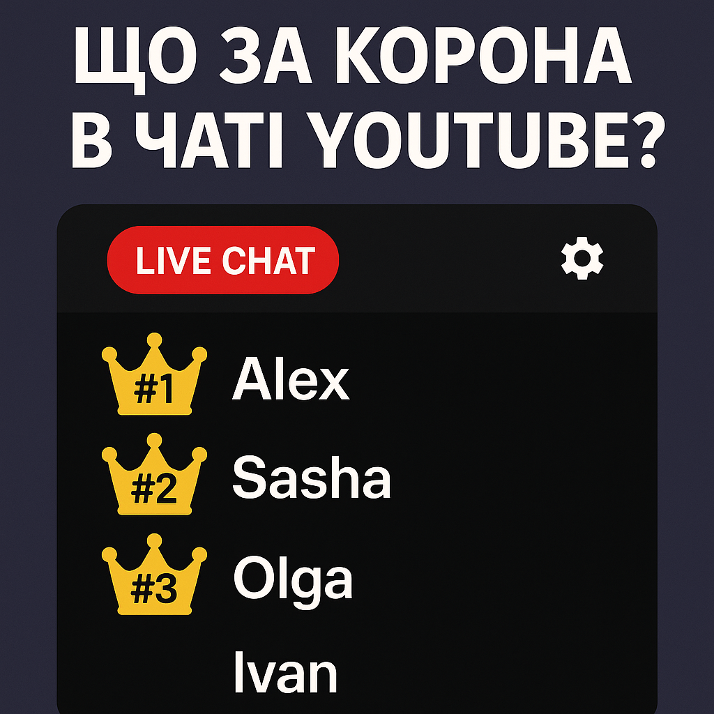 YouTube тестує корону в чаті: що означає новий значок і які нагороди можна отримати за активність